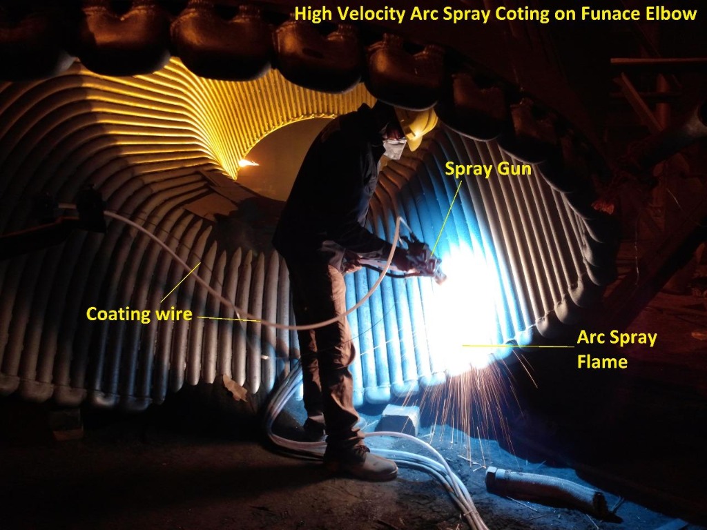 High Velocity Arc Spray on Furnace